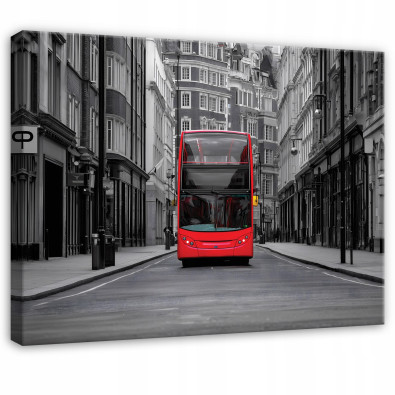 Tableau en noir et blanc représentant un bus urbain, pour la chambre ou le salon, sur toile, 40 x 30 cm