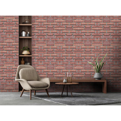 Papier peint brique 3D sur intissé mur salon chambre cuisine moderne