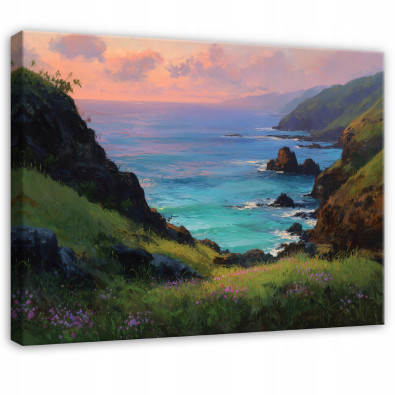 Tableau représentant un paysage océanique et naturel, idéal pour une chambre ou un salon, sur toile, 40 x 30 cm