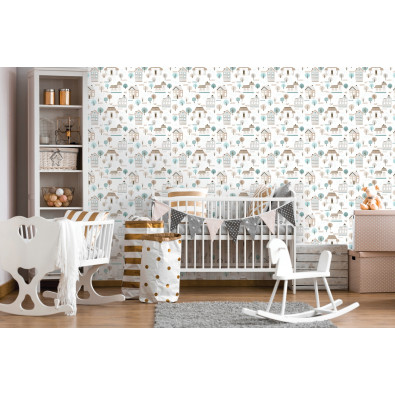 Papier peint pour enfants style scandinave rouleau