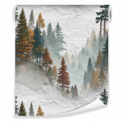 Papier peint &laquo; For&ecirc;t brune &raquo; sur intiss&eacute; pour le salon ou la chambre &agrave; coucher