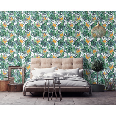 Papier peint feuilles tropicales pour mur papiers peints muraux