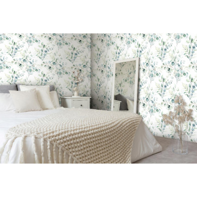 Papier peint feuilles 3D vert intissé papier peint mural