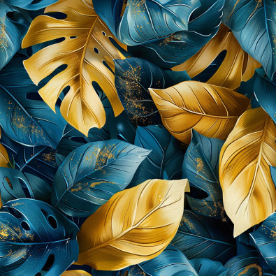 Papier peint feuilles vertes tropicales sur intissé mur salon chambre à coucher