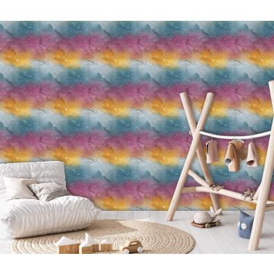 Papier peint pour enfants : motif abstrait rose b&eacute;ton pour la chambre d'enfant