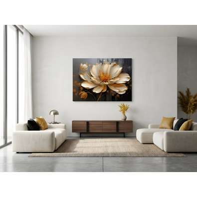 Peinture abstraite 3D fleur de lys sur toile murale pour chambre &agrave; coucher salon 120x80