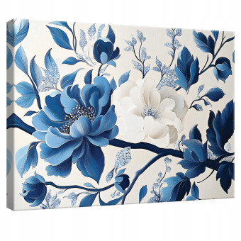 Peinture sur toile murale fleurs bleues pour chambre à coucher salon cuisine 120x80