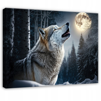 Image loup forêt animaux nature pour chambre à coucher salon sur toile 40x30