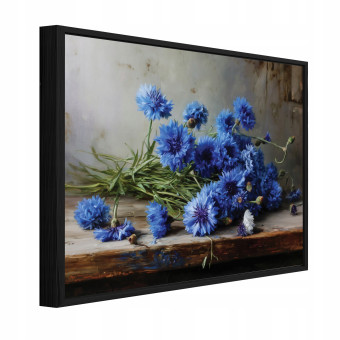 Tableau dans un cadre noir sur toile fleurs vintage salon chambre à coucher 40x30