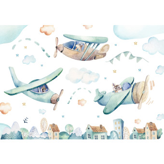 13676 - Des avions au-dessus de la petite ville