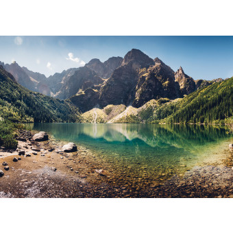 Image de montagne, paysage, lac sur toile