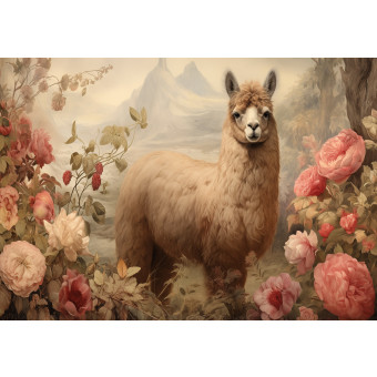 15010 - lama fleurs vintage