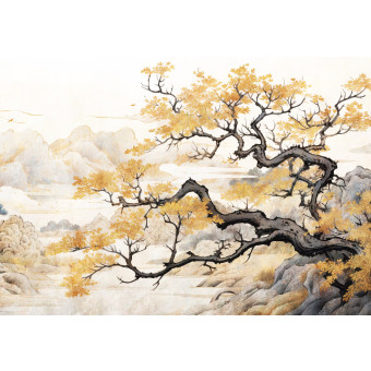 15024 - œuvre d'art japonaise représentant un arbre