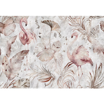 15097 - Nature des plantes, oiseaux, flamants roses