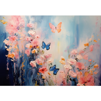 15358 - Composition florale aux papillons