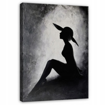 Tableau femme au chapeau abstraction pour chambre à coucher salon sur toile 60x40