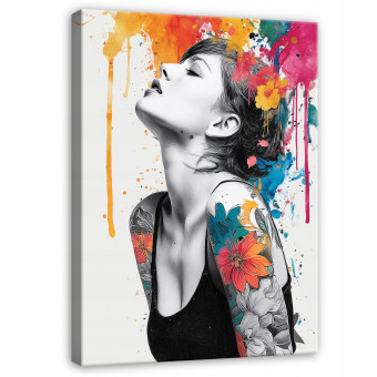 Tableau femme abstraction portrait pour chambre à coucher salon sur toile 40x30