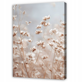 Tableau bohème fleurs beiges nature pour chambre à coucher ou salon, sur toile, 40 x 30