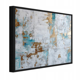 Tableau dans un cadre noir sur toile abstraction béton salon chambre à coucher 100x70