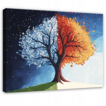 Tableau arbre de vie 3D feuilles pour chambre à coucher salon cuisine sur toile 40x30