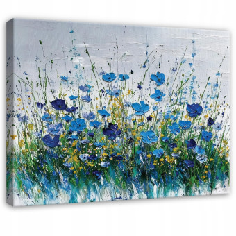 Peinture fleurs prairie abstraction pour chambre à coucher salon cuisine sur toile 40x30