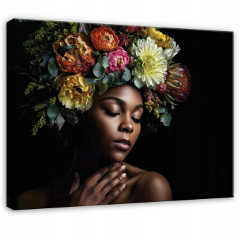 Tableau femme fleurs abstraction pour chambre à coucher salon cuisine sur toile 40x30