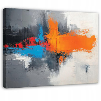 Tableau abstrait gris coloré pour chambre à coucher ou salon sur toile 60x40