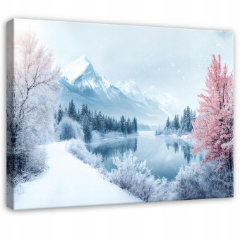 Image de montagne, paysage hivernal, nature, pour chambre à coucher ou salon, sur toile 120x80
