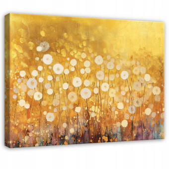 Peinture abstraite or fleurs des champs pour chambre à coucher salon sur toile 120x80