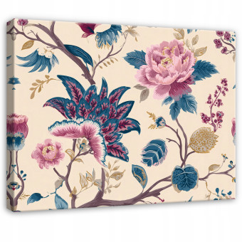 Tableau fleurs abstraction vintage rétro pour chambre à coucher salon sur toile 60x40