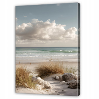 Tableau représentant la mer, la plage et la nature, paysage en sépia, pour la chambre ou le salon, sur toile, 40 x 30