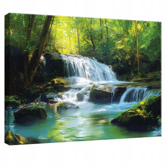 Tableau sur toile mur cascade nature pour chambre à coucher salon cuisine 120x80