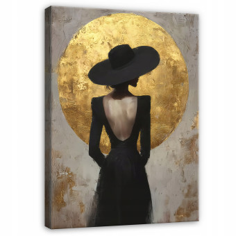 Tableau femme or abstraction loft pour chambre à coucher salon sur toile 40x30