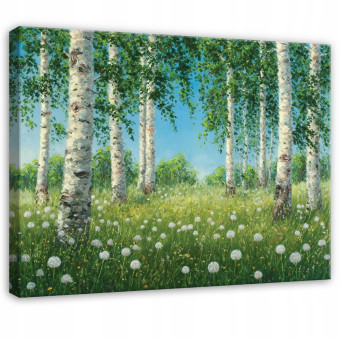 Image forêt bouleaux arbres nature pour chambre à coucher salon cuisine sur toile 60x40