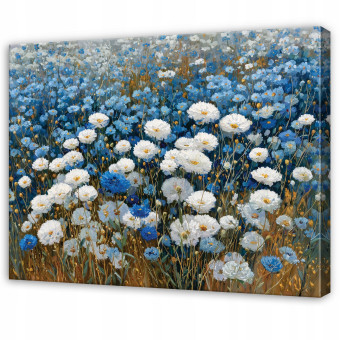 Tableau représentant des fleurs, une prairie et des marguerites, pour la chambre à coucher ou le salon, sur toile, 60 x 40 cm