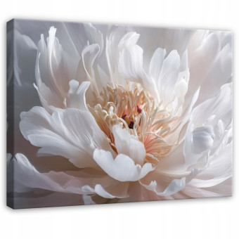Tableau fleur 3D blanc abstrait pour chambre à coucher, salon, cuisine sur toile 40x30