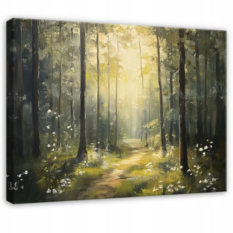 Image forêt 3D arbres Soleil pour chambre à coucher salon cuisine sur toile 40x30