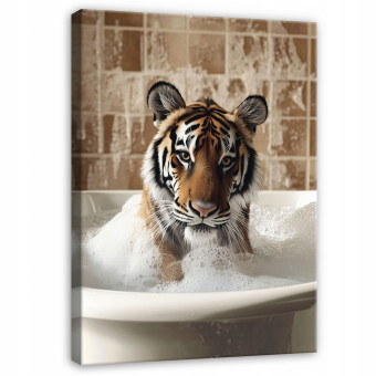 Image tigre animaux pour salle de bain toilettes WC sur toile murale 100x70