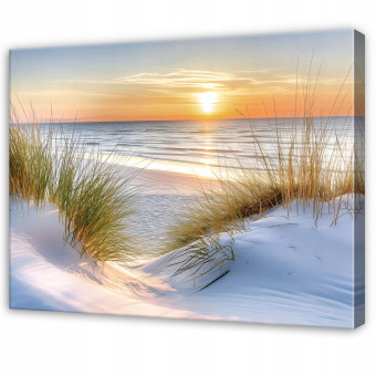 Tableau représentant une plage, la mer et un paysage, pour une chambre ou un salon, sur toile, 100 x 70 cm
