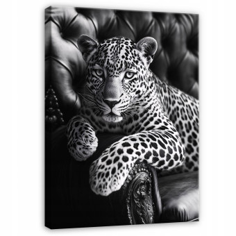 Image d'un jaguar sur un fauteuil, animal pour la chambre à coucher, le salon ou la cuisine, sur toile 120x80