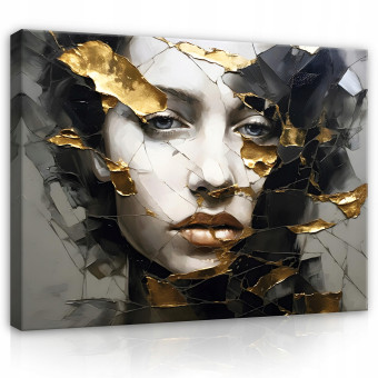 Peinture femme visage abstraction moderne 100x70