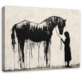 Tableau abstrait Banksy moderne pour chambre à coucher ou salon sur toile 60x40