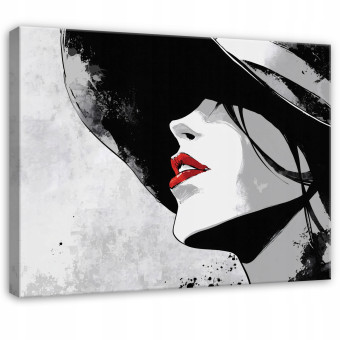 Tableau femme abstraction gris pour chambre à coucher salon cuisine sur toile 100x70