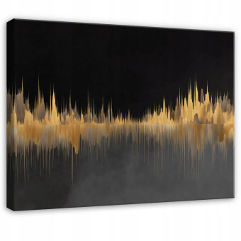 Tableau abstrait glamour doré pour chambre à coucher, salon ou cuisine sur toile 100x70