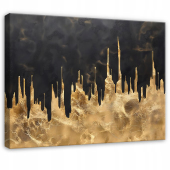 Tableau abstrait glamour doré pour chambre à coucher, salon ou cuisine sur toile 40x30