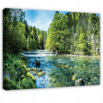 Image forêt rivière nature arbres paysage pour chambre à coucher salon sur toile 40x30