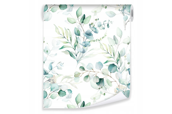 Papier peint feuilles 3D vert intiss&eacute; papier peint mural