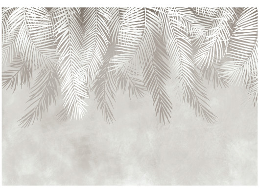 Papier peint feuilles de palmier et plumes pour chambre &agrave; coucher ou salon, papier peint mural 400 x 280