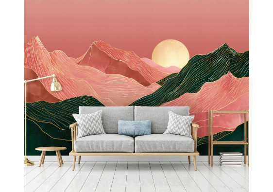 Papier peint paysage art d&eacute;co abstraction pour la paroi chambre &agrave; coucher salon 400x280