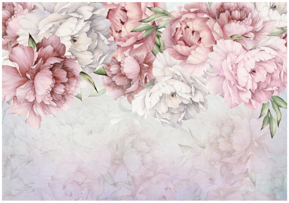 Papier peint floral roses pivoines pour chambre &agrave; coucher salon papier peint mural 400x280